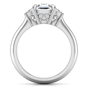 Three Stone Cushion Cut Diamond Engagement Ring Celesse 14K White Gold
