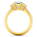 Three Stone Diamond Cushion Cut Engagement Ring Celesse 14K Yellow Gold