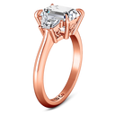 Three Stone Cushion Cut Engagement Ring Celesse 14K Rose Gold