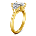 Three Stone Diamond Cushion Cut Engagement Ring Celesse 14K Yellow Gold