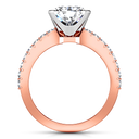 Pave Diamond Princess Cut Engagement Ring Prima 14K Rose Gold