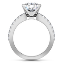 Pave Princess Cut Diamond Engagement Ring Prima 14K White Gold