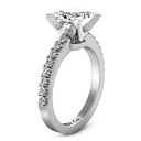 Pave Princess Cut Diamond Engagement Ring Prima 14K White Gold