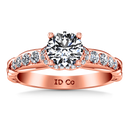 Pave Diamond Engagement Ring Flora 14K Rose Gold