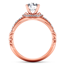 Pave Diamond Engagement Ring Flora 14K Rose Gold
