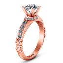 Pave Diamond Engagement Ring Flora 14K Rose Gold