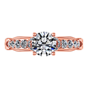 Pave Diamond Engagement Ring Flora 14K Rose Gold