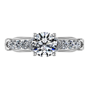 Round Diamond Pave Engagement Ring Flora 14K White Gold