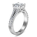 Pave Cushion Cut Diamond Engagement Ring Dahlia 14K White Gold