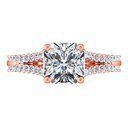Pave Diamond Cushion Cut Engagement Ring Dahlia 14K Rose Gold