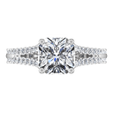 Pave Cushion Cut Diamond Engagement Ring Dahlia 14K White Gold