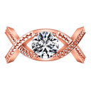 Solitaire Diamond Engagement Ring Solagne 14K Rose Gold