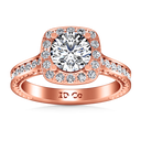 Halo Diamond Engagement Ring Heather 14K Rose Gold