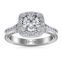 Round Diamond Halo Engagement Ring Heather 14K White Gold