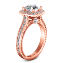 Halo Diamond Engagement Ring Heather 14K Rose Gold