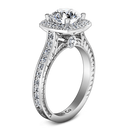 Round Diamond Halo Engagement Ring Heather 14K White Gold