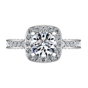 Round Diamond Halo Engagement Ring Heather 14K White Gold