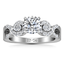 Round Diamond Pave Engagement Ring Chloe 14K White Gold