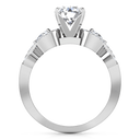 Round Diamond Pave Engagement Ring Chloe 14K White Gold