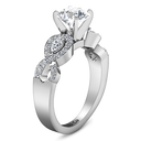 Round Diamond Pave Engagement Ring Chloe 14K White Gold