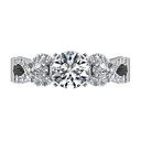 Round Diamond Pave Engagement Ring Chloe 14K White Gold