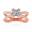 Solitaire Diamond Princess Cut Engagement Ring Infinity 14K Rose Gold