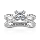 Solitaire Princess Cut Diamond Engagement Ring Infinity 14K White Gold