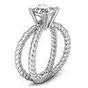 Solitaire Princess Cut Diamond Engagement Ring Infinity 14K White Gold