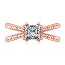 Solitaire Diamond Princess Cut Engagement Ring Infinity 14K Rose Gold