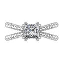 Solitaire Princess Cut Diamond Engagement Ring Infinity 14K White Gold