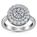 Round Diamond Halo Engagement Ring Mandy 14K White Gold