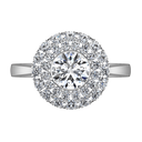 Round Diamond Halo Engagement Ring Mandy 14K White Gold