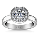Round Diamond Halo  Engagement Ring Erica 14K White Gold