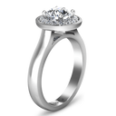 Round Diamond Halo  Engagement Ring Erica 14K White Gold