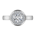 Round Diamond Halo  Engagement Ring Erica 14K White Gold
