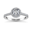 Round Diamond Halo  Engagement Ring Bethany 14K White Gold