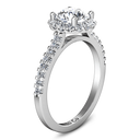 Round Diamond Halo  Engagement Ring Bethany 14K White Gold