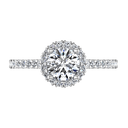 Round Diamond Halo  Engagement Ring Bethany 14K White Gold