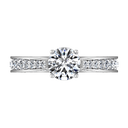 Round Diamond Pave Engagement Ring Elizabeth 14K White Gold