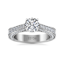 Round Diamond Pave Engagement Ring Elizabeth 14K White Gold