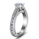 Round Diamond Pave Engagement Ring Elizabeth 14K White Gold