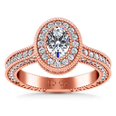 Halo Diamond Oval Engagement Ring Hannah 14K Rose Gold