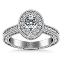 Halo Oval Diamond Engagement Ring Hannah 14K White Gold