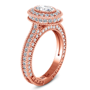 Halo Diamond Oval Engagement Ring Hannah 14K Rose Gold