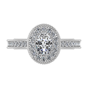 Halo Oval Diamond Engagement Ring Hannah 14K White Gold