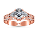 Pave Diamond Engagement Ring Heritage 14K Rose Gold