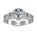 Pave Oval Diamond Engagement Ring Heritage 14K White Gold