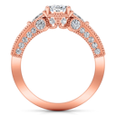 Pave Diamond Engagement Ring Heritage 14K Rose Gold