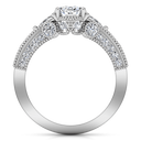 Pave Oval Diamond Engagement Ring Heritage 14K White Gold