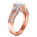 Pave Diamond Engagement Ring Heritage 14K Rose Gold